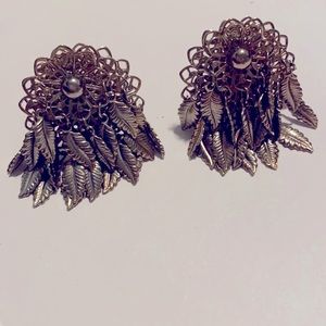 Vintage silver clip on earrings